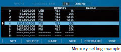 Memory setting example